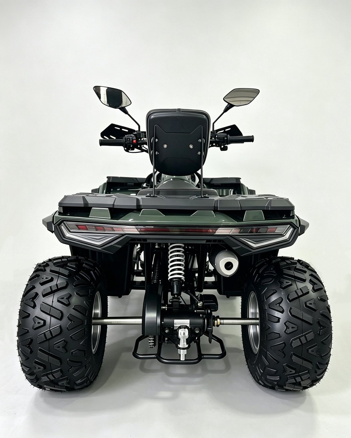 WANYU Varko 125U, quad essence 125 cm³ — Vue arrière avec boule d’attelage